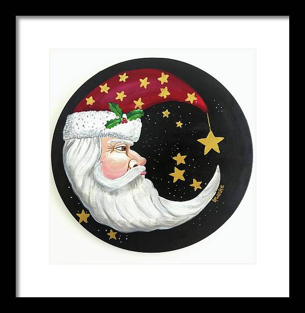 Christmas Santa Circle - Framed Print