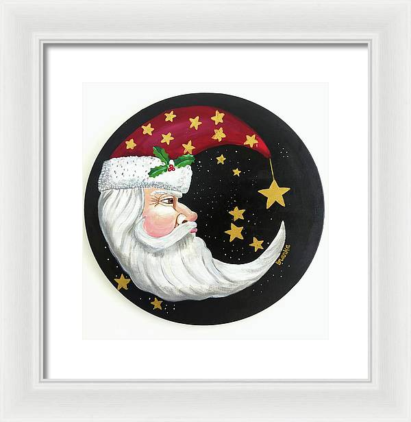 Christmas Santa Circle - Framed Print