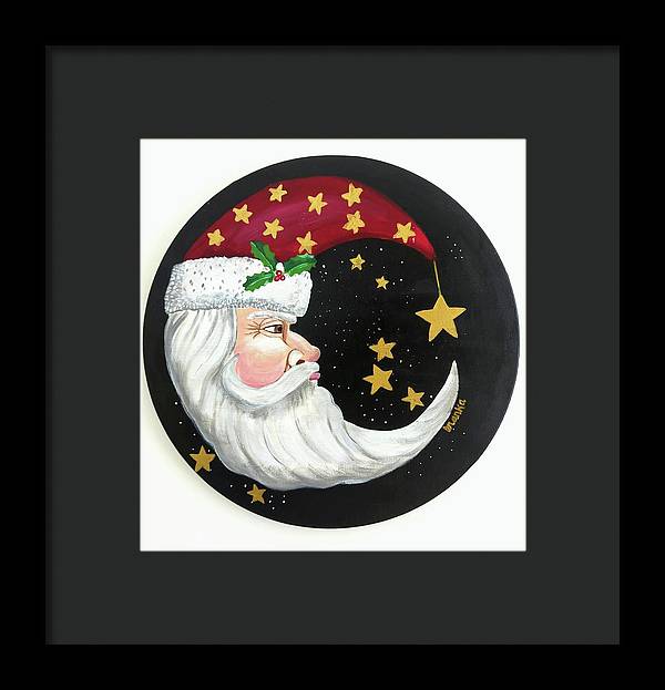 Christmas Santa Circle - Framed Print