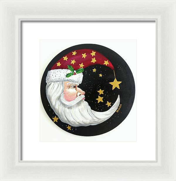 Christmas Santa Circle - Framed Print
