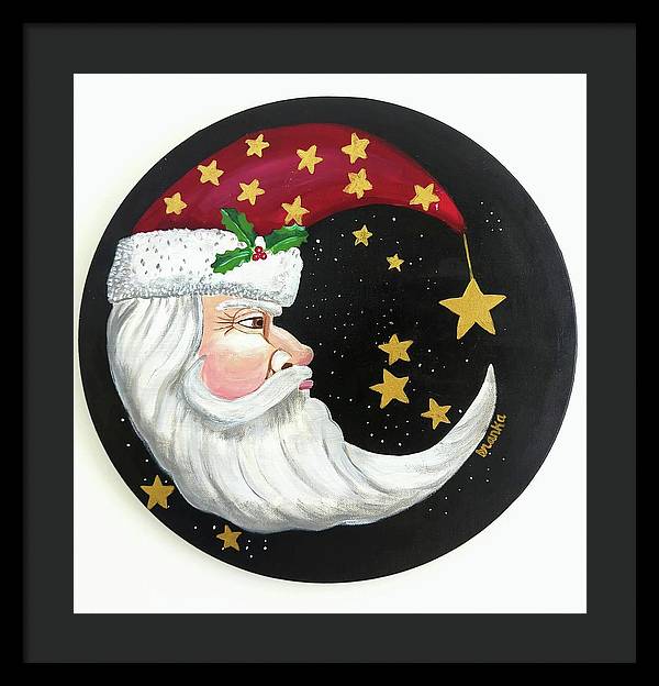 Christmas Santa Circle - Framed Print
