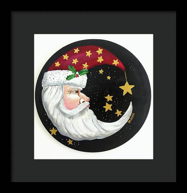 Christmas Santa Circle - Framed Print