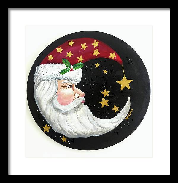 Christmas Santa Circle - Framed Print