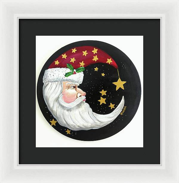 Christmas Santa Circle - Framed Print