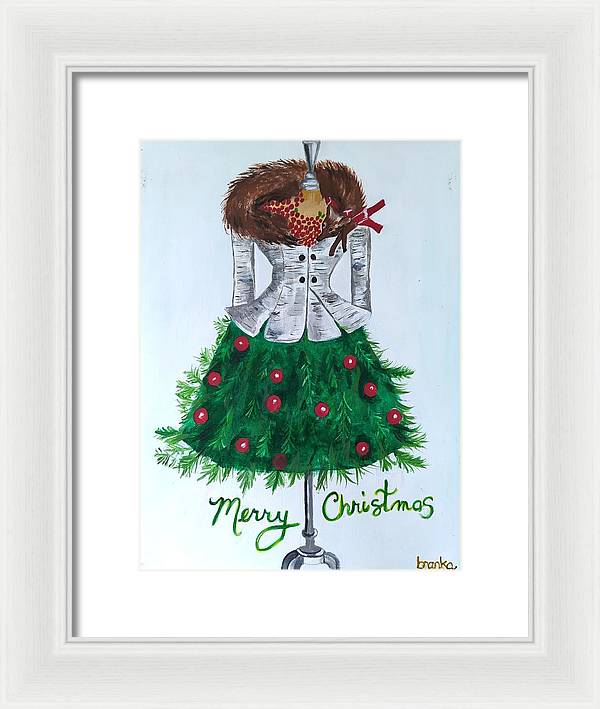 Christmas Tree Nature Dress - Framed Print