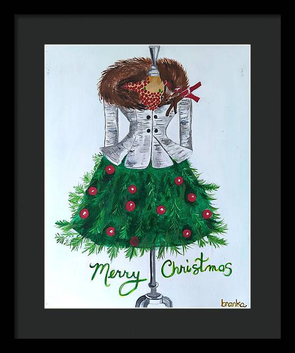 Christmas Tree Nature Dress - Framed Print