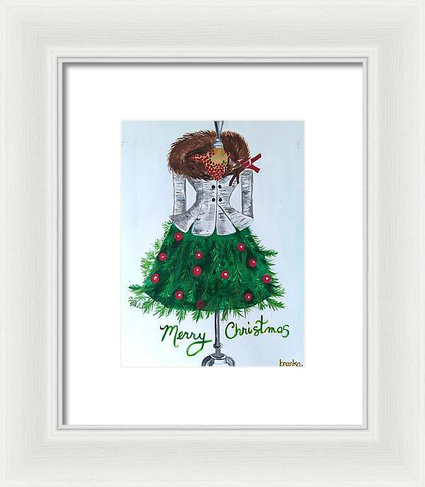 Christmas Tree Nature Dress - Framed Print