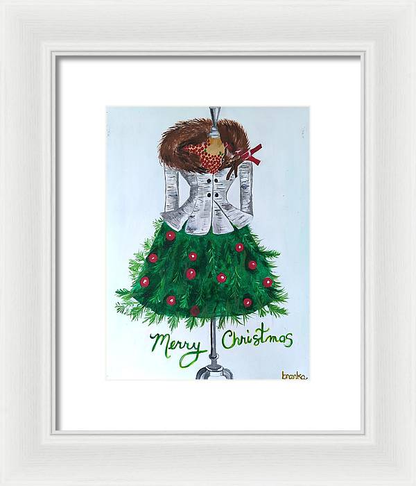 Christmas Tree Nature Dress - Framed Print