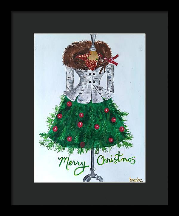Christmas Tree Nature Dress - Framed Print