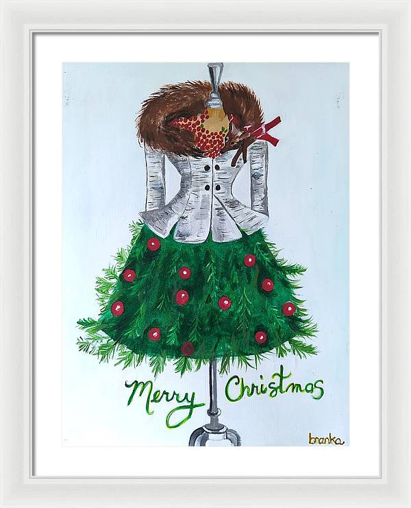 Christmas Tree Nature Dress - Framed Print