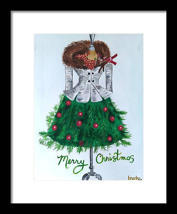 Christmas Tree Nature Dress - Framed Print
