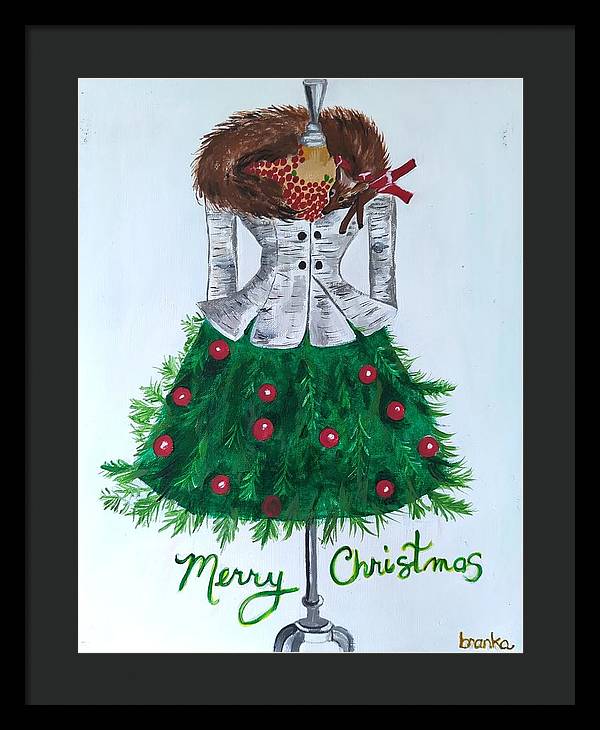 Christmas Tree Nature Dress - Framed Print