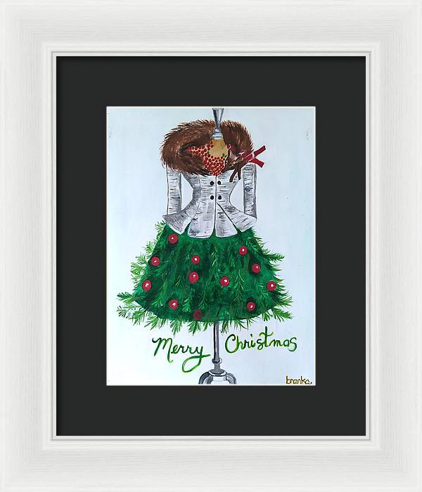 Christmas Tree Nature Dress - Framed Print
