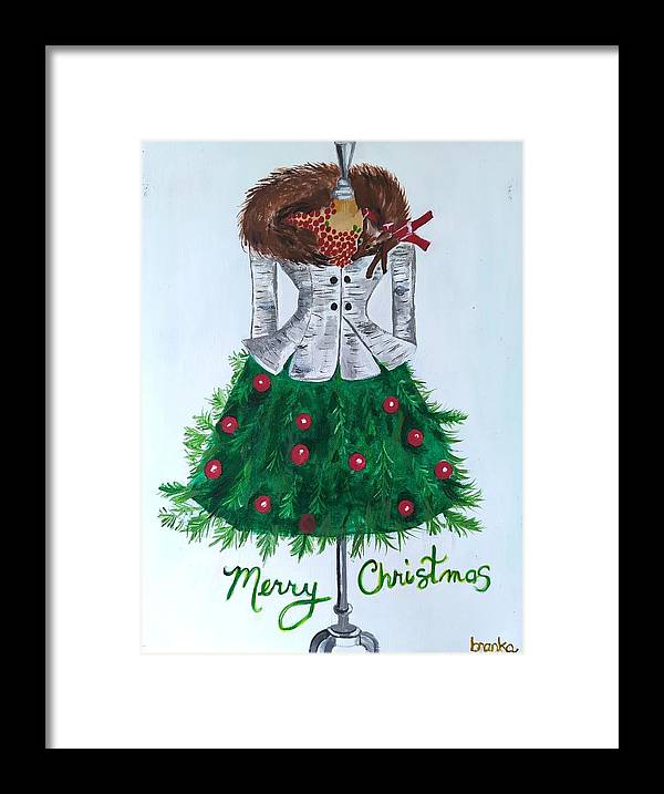 Christmas Tree Nature Dress - Framed Print