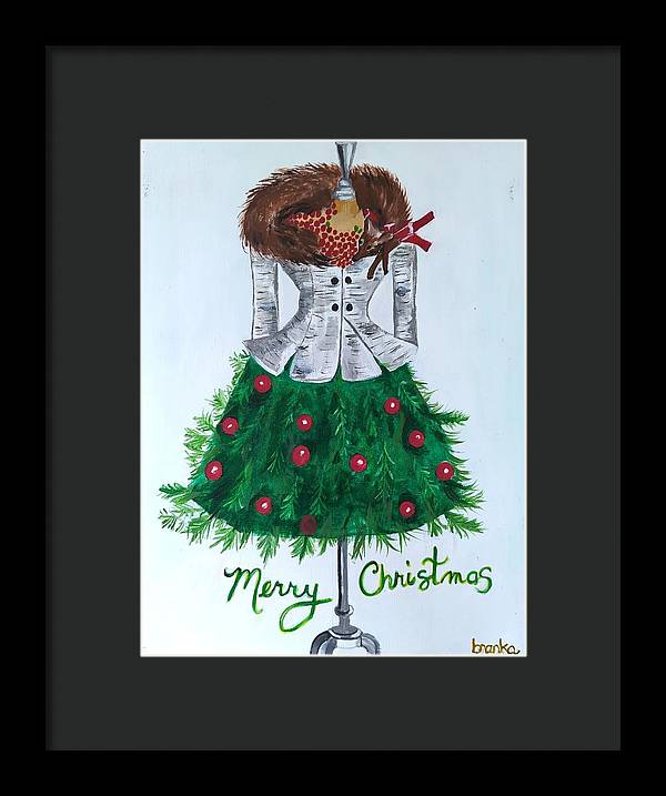 Christmas Tree Nature Dress - Framed Print