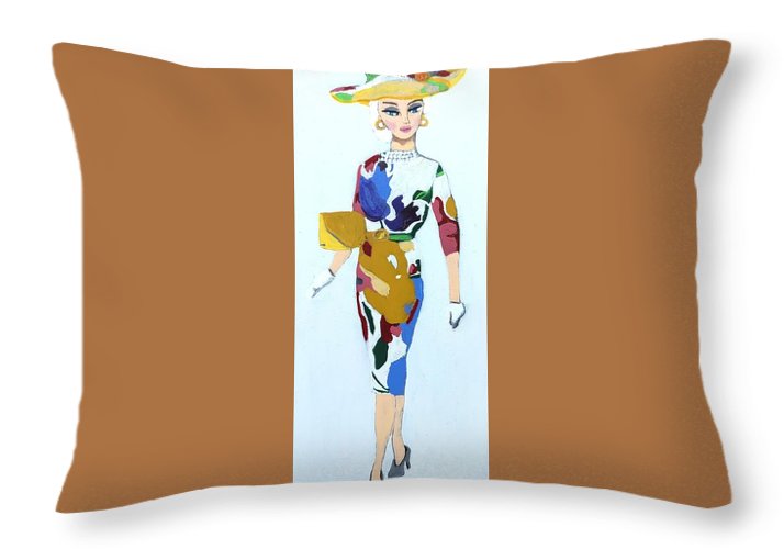 Colourful Dress Barbie - Throw Pillow