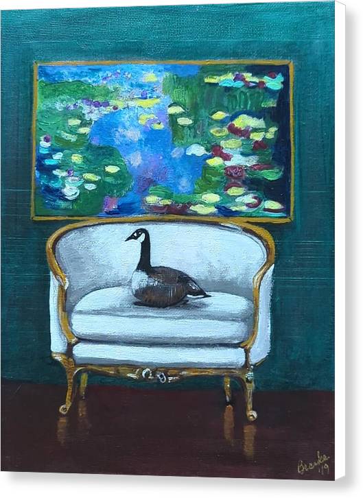 Canadian Goose on Loveseat - Canvas Print