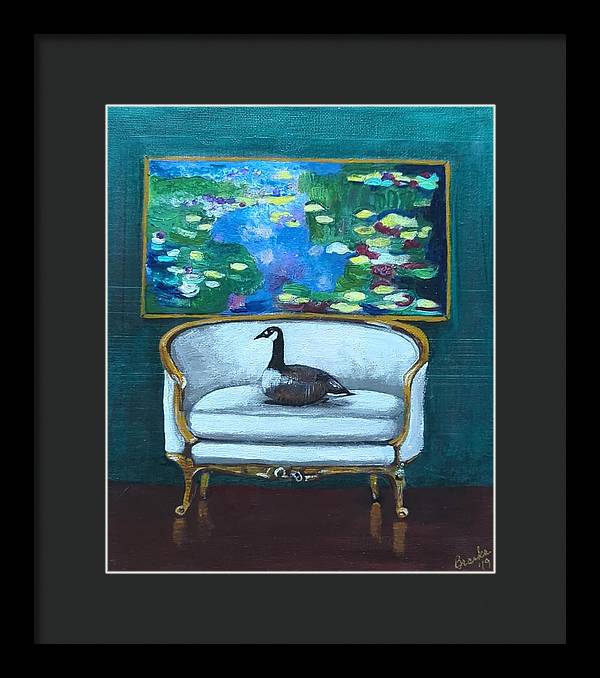 Canadian Goose on Loveseat - Framed Print