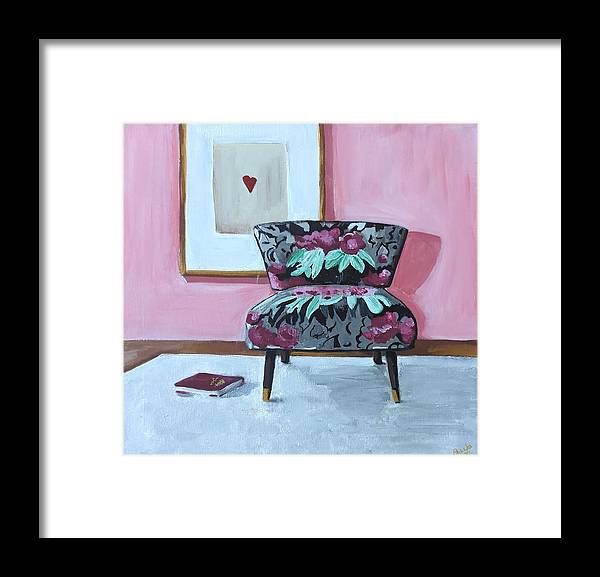 Empty cranberry chair - Framed Print