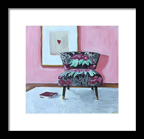 Empty cranberry chair - Framed Print