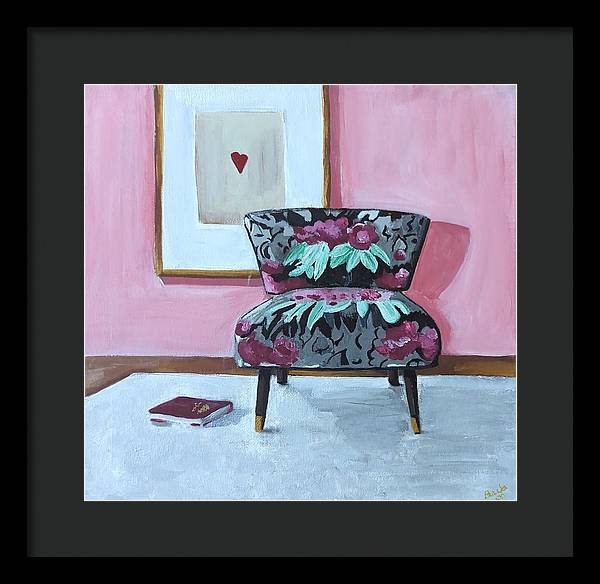 Empty cranberry chair - Framed Print