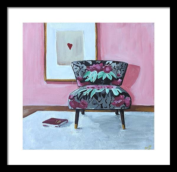 Empty cranberry chair - Framed Print