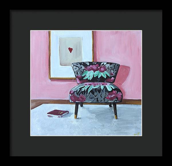 Empty cranberry chair - Framed Print