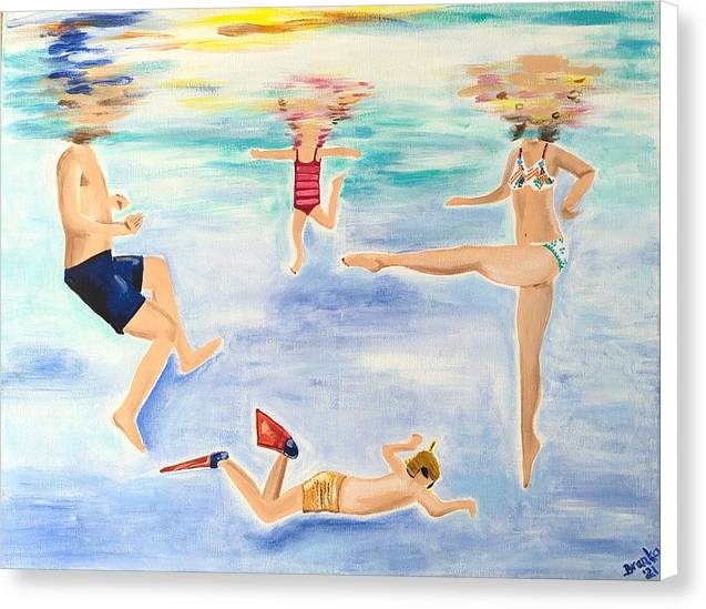 Family Swim - Canvas Print