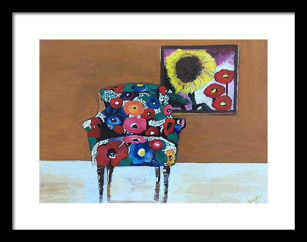 Flower chair - Framed Print