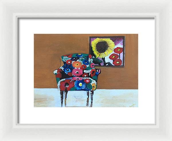 Flower chair - Framed Print