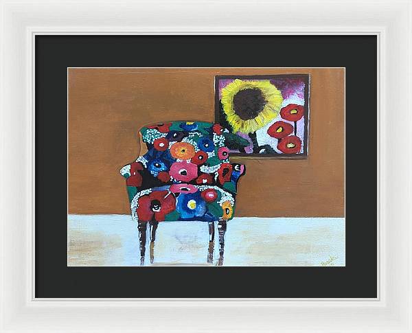 Flower chair - Framed Print