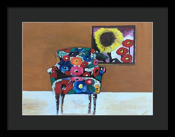 Flower chair - Framed Print