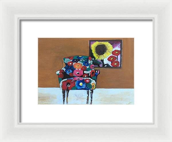 Flower chair - Framed Print