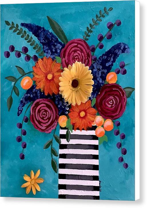Flowers 3-D - Canvas Print