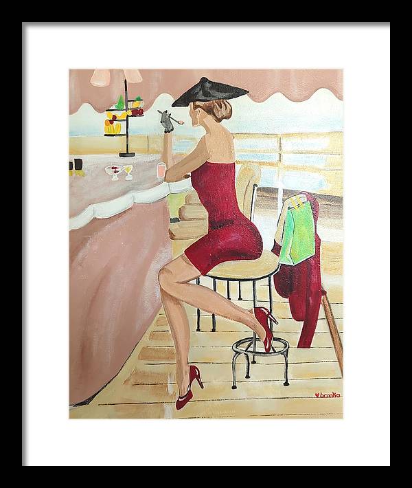 Fruit Lunch on the Dock - Framed Print