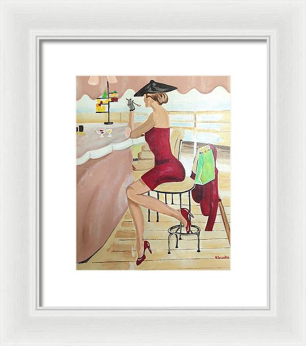 Fruit Lunch on the Dock - Framed Print