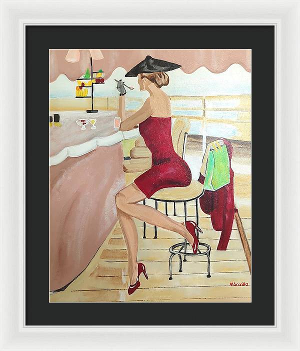 Fruit Lunch on the Dock - Framed Print