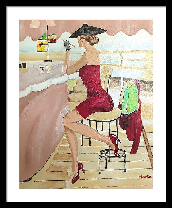 Fruit Lunch on the Dock - Framed Print