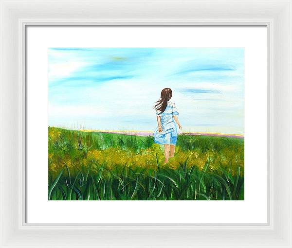 Little girl in the Field - Framed Print