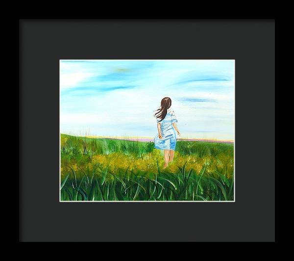 Little girl in the Field - Framed Print