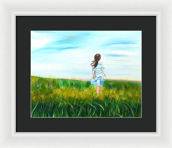 Little girl in the Field - Framed Print