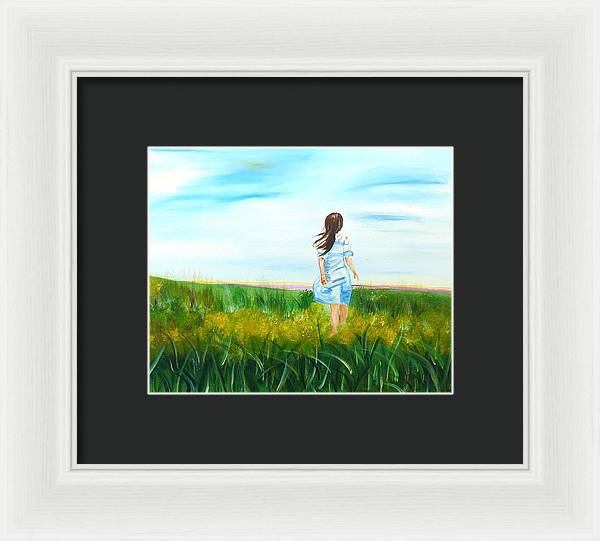 Little girl in the Field - Framed Print