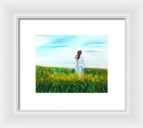 Little girl in the Field - Framed Print