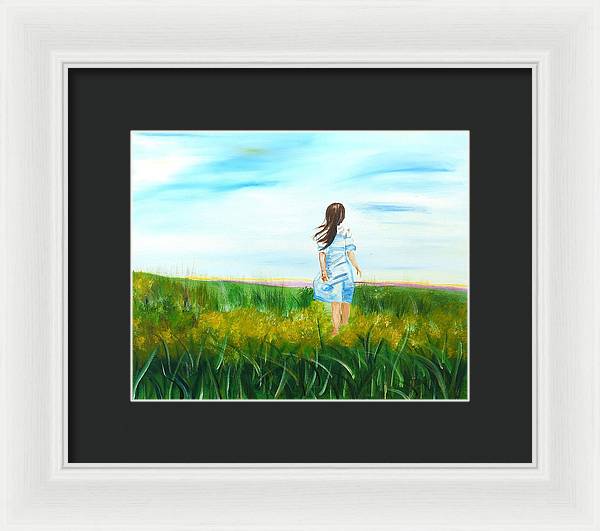 Little girl in the Field - Framed Print
