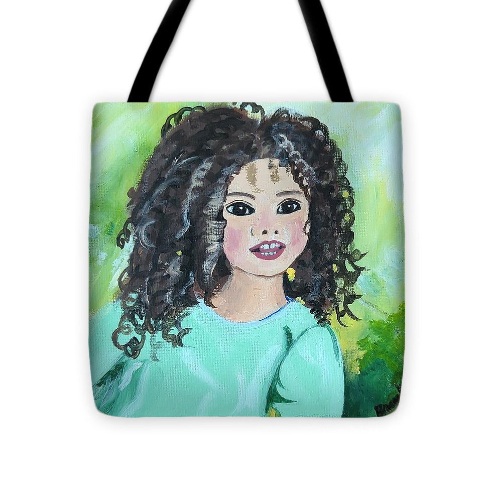 Little girl with curls - Tote Bag