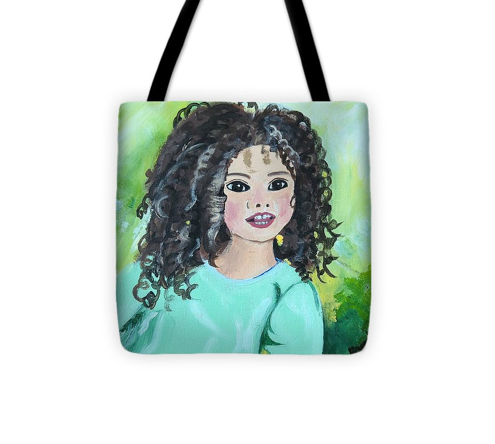 Little girl with curls - Tote Bag