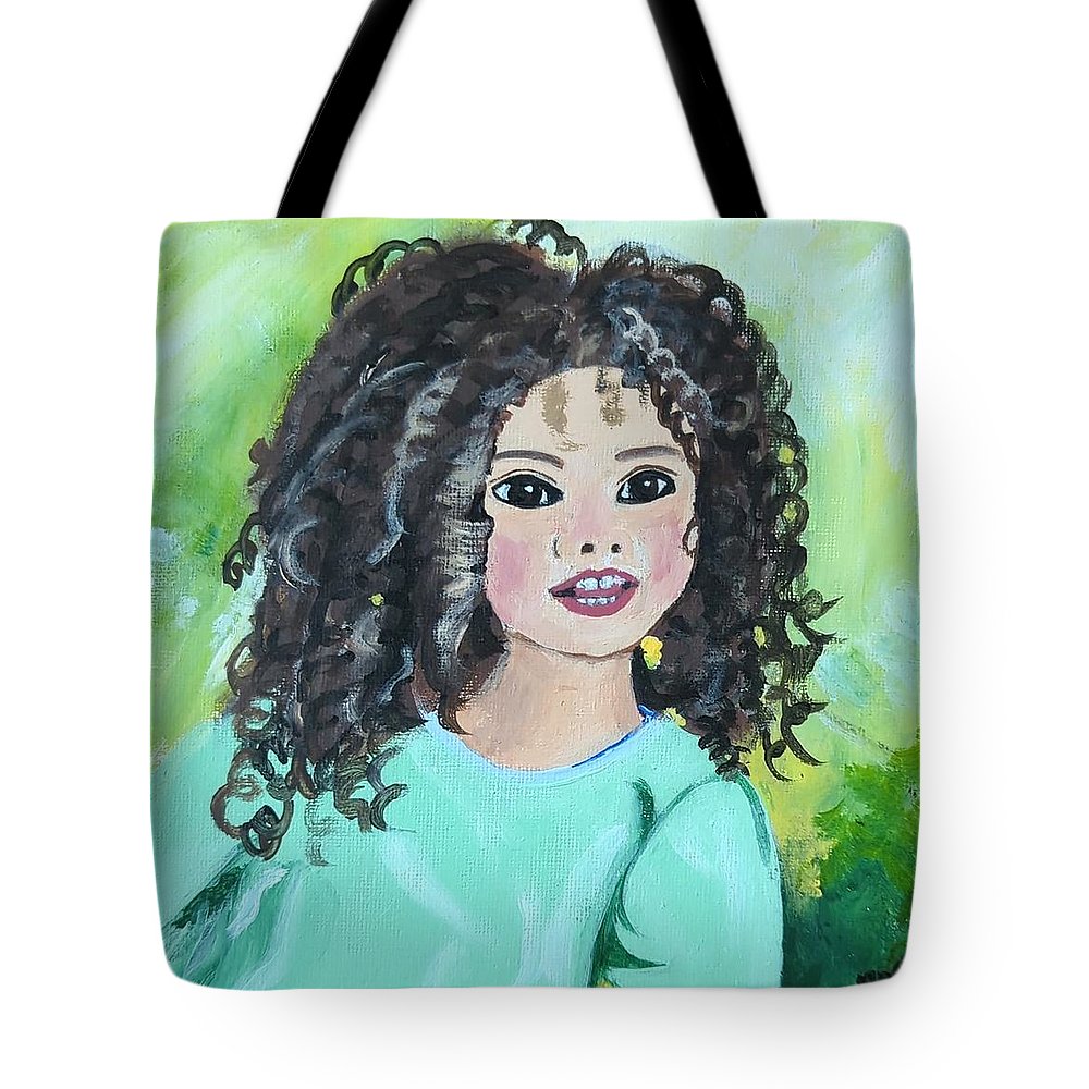 Little girl with curls - Tote Bag