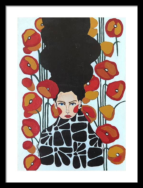 Poppy Flowers Women - Framed Print