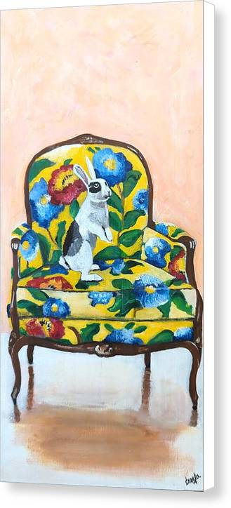 Rabbit on Chair - Canvas Print