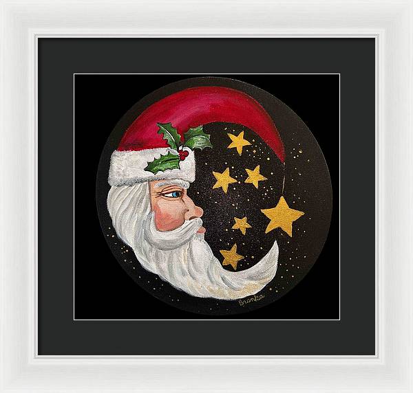 Santa Gold Stars II - Framed Print